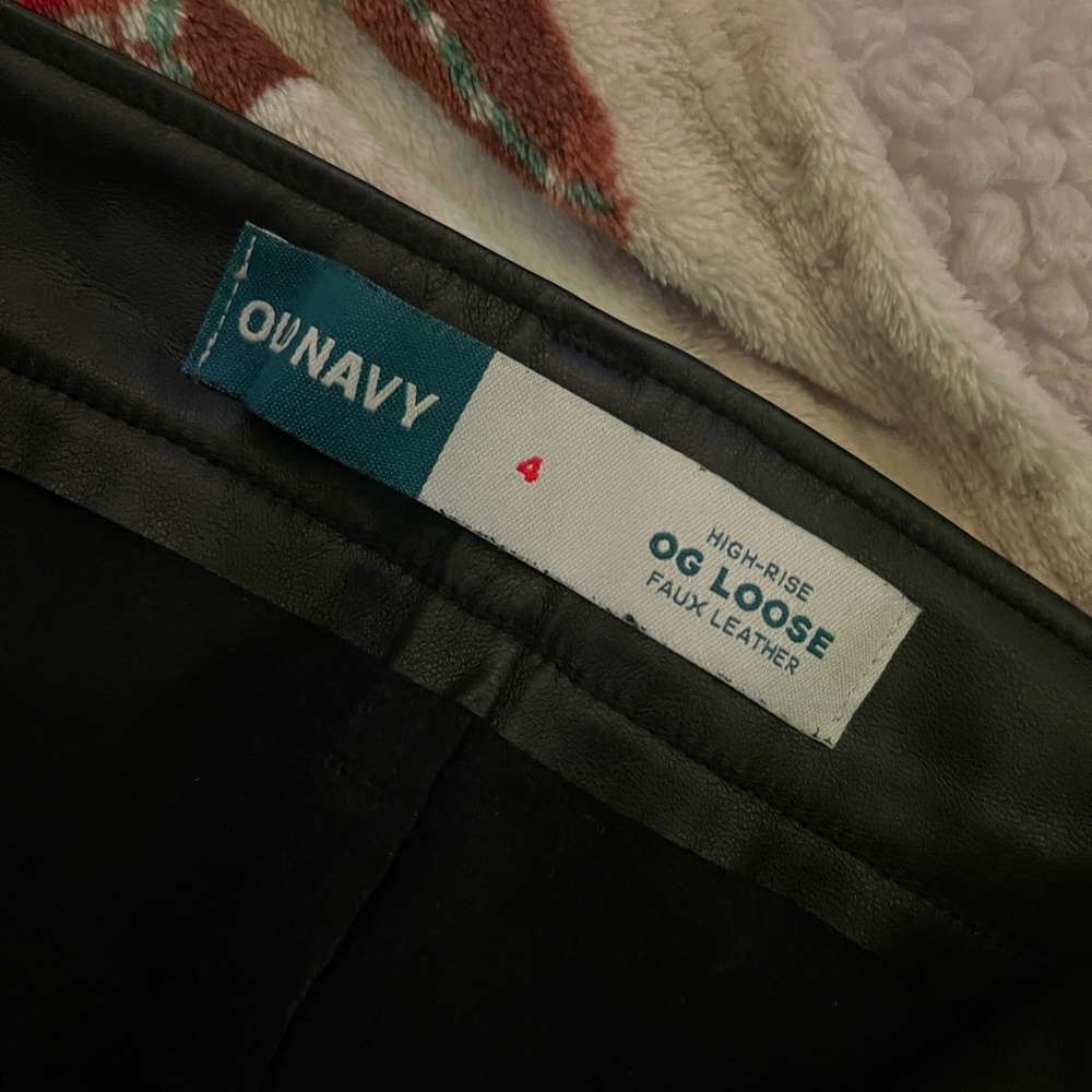 Old Navy Black Faux Leather Trousers